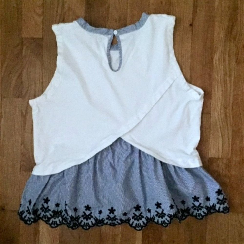 J. Crew Embroidered Peplum Tulip-Back Tank Top (S) EUC - Picture 6 of 8